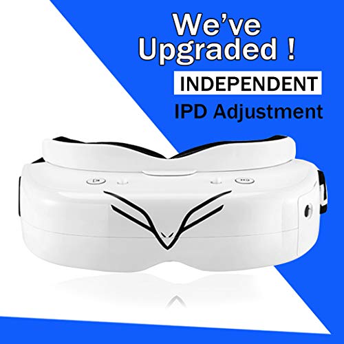 BLACK PEARL FPV DVR Goggles HDMI Input DJI Phantom Drone Compatible FPV Video Headset Flysight Falcon FG01 Upgraded Version FG02 Wireless 5.8Ghz FPV Glasses Support Custom Receive Module Adapter