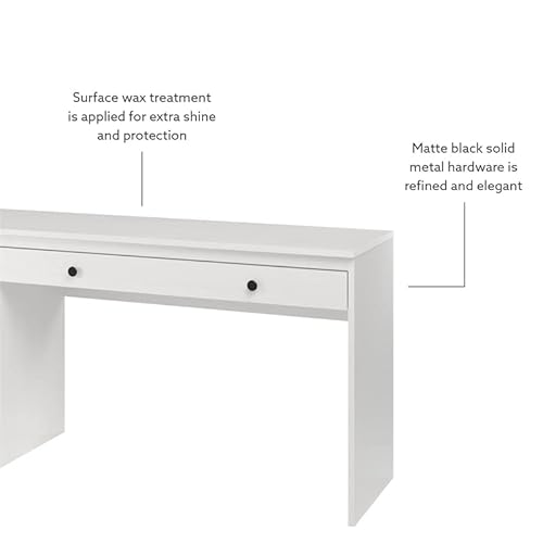 Linon Cody Wood Desk with File Cabinet in Whitewash