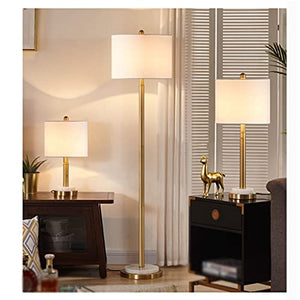 XZBXGZWY Brass Floor Lamp with Marble Base - Decorative Standing Lamp for Office, Living Room, and Bedroom