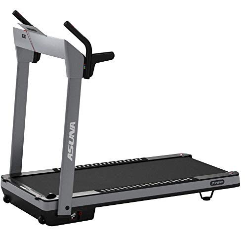 Sunny Health & Fitness ASUNA SpaceFlex Electric Running Treadmill with Auto Incline, LCD and Pulse Monitor, Speakers, Device Holder, 220 LB Max Weight, Folding and Transportation Wheels - 7750