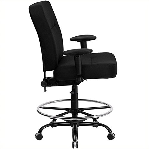 Scranton & Co Black Fabric Drafting Chair with Arms