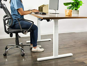 VIVO White Electric Dual Motor Stand Up Desk Frame (Frame Only), Ergonomic Height Adjustable Workstation Base, Standing Desk Legs (DESK-V120EW)