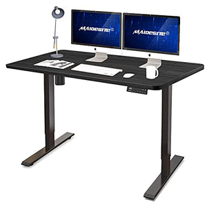 MAIDeSITe Standing Desk Electric Height Adjustable Computer Desk 55 x 28 Inches Home Office Desk Memory Controller Sit Stand Table Computer Workstations Black