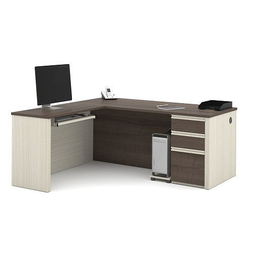 Prestige + L-shaped workstation kit in Bordeaux & Graphite