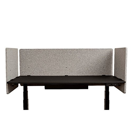 Luxor Reclaim 3 Piece Desktop Privacy Panels, Misty Gray - 60"W x 24"H