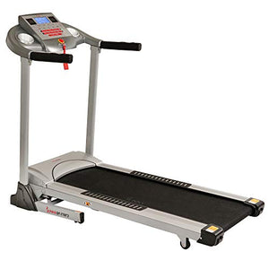 Sunny Health & Fitness Electric Folding Treadmill with Auto Incline, LCD and Pulse Monitor, Speakers, Shock Absorb, 285 LB Max Weight and Body Fat Calculator - SF-T7873,Gray