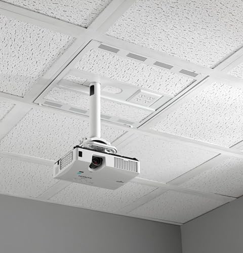 Chief Suspended Storage Box with Column Drop Ceiling Mount, 8"x25"x23.7", White