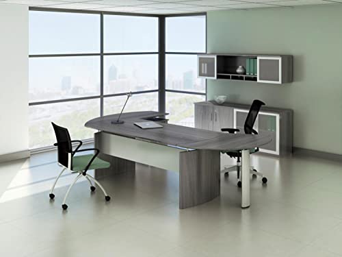 Safco Mayline Medina 63" Right Return Desk Extension, Gray Steel Laminate