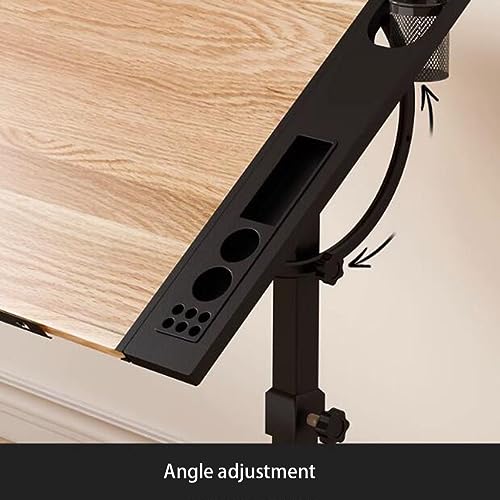 TeMkin Extra Large Drafting Table with Adjustable Tilting Tabletop (Black Walnut, 900 * 600mm)