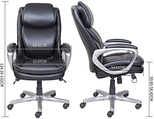Boss Chair Big and Tall Office Chair Ergonomic Computer Chair High Back PU Executive Chair with Lumbar Support Headrest Swivel Chair - Black