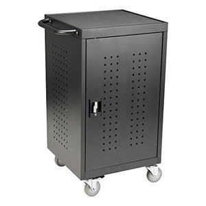 Fat Catalog 30-Bay Assembled Laptop/Tablet Charging Cart w/Double Pin Lock & Electric Compatible w/Chromebooks, iPad, Tablets & Laptop Computers (Assembled), Black (ALT-NOR1008-SO)