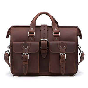 Saddleback Leather Co. Flight Bag 15-inch Full Grain Leather Expandable Laptop Briefcase for Men Includes 100 Year Warranty