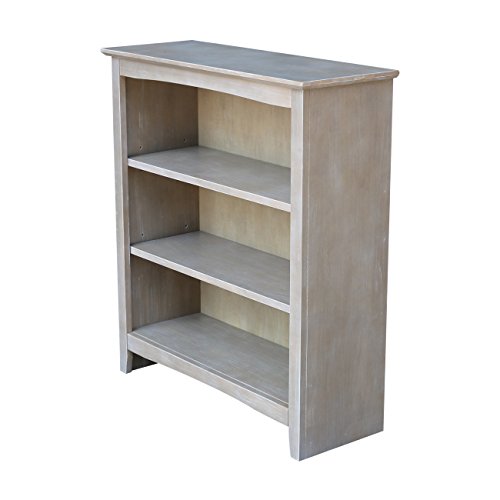 International Concepts SH09-3223A Shaker Bookcase, 36", Washed Gray Taupe