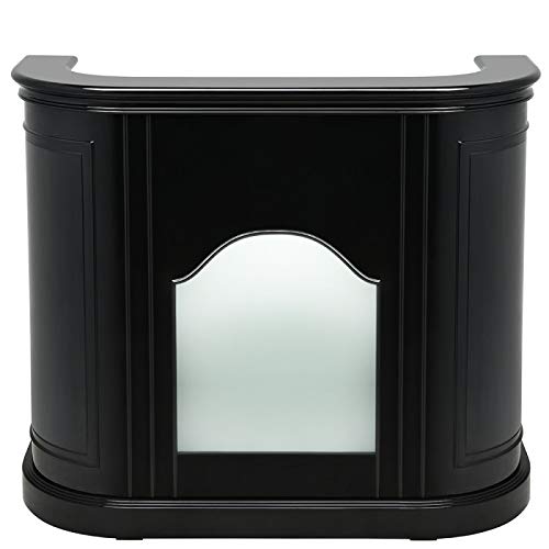 Reception Desk Led Lights Reception Area Counter Desk Receptionist Desk - Alex (Black)