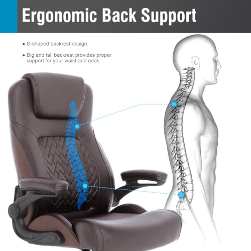 Flysky Executive Ergonomic Office Chair - Big and Tall PU Leather Computer Desk Chair