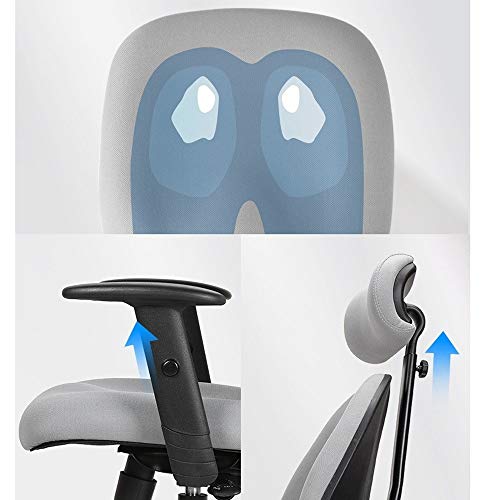SKUAI Executive Office Chair with Adjustable Armrest - Red