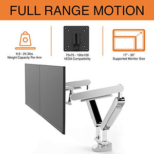 ZG2 Premium Desk-Mounted Dual Monitor Arm with Three-Dimensional Adjustability Over Desktop – Supports Two Monitors, Each up to 38” (24.3 lbs.)