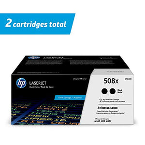 HP 508X | CF360XD | 2 Toner Cartridges | Black | High Yield