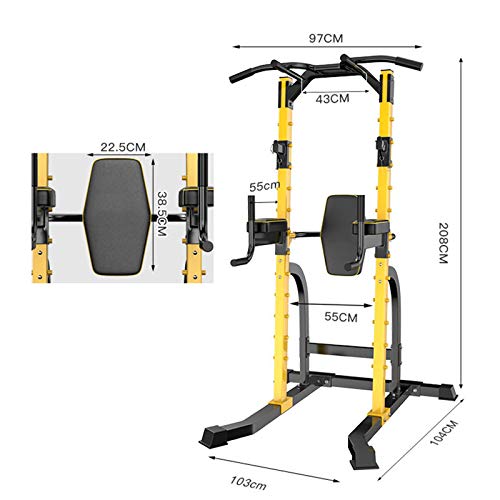 WE&ZHE Pull Up Bars Power Tower, Workout Dip Station Pull Up Tower Multi-Function Pull Up Dip Stand Chin Up Home Strength Training Equipment
