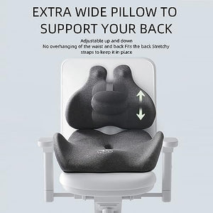 LSTQPK Office Chair Cushion - Memory Foam, Adjustable Support, Gray