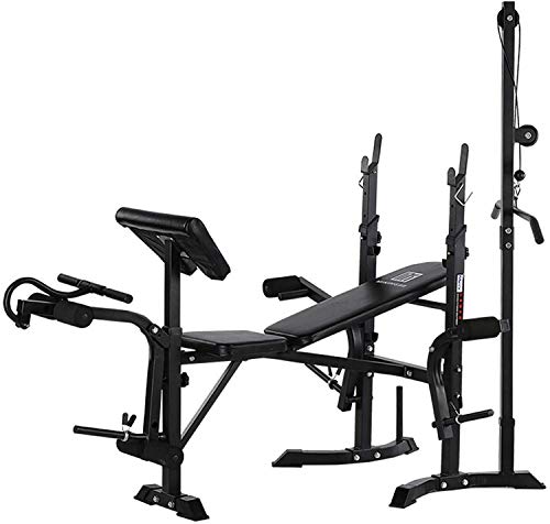 HTNBO Standard Weight Bench with Leg Developer Multifunctional Workout Station for Home Gym Weightlifting and Strength Training