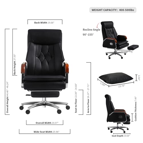 Kinnls Cameron Massage Office Chair with Footrest
