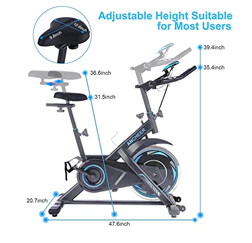 Exercise Bike, Stationary Bikes, Fitness Bike with Tablet Holder, LCD Monitor and Comfortable Seat Cushion, Quiet Indoor Cycling Bikes, 35lb Flywheel, 300lb Capacity