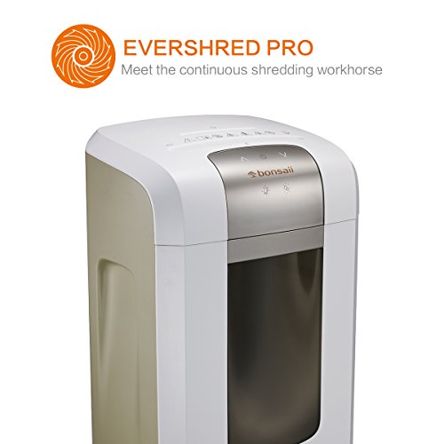 Bonsaii EverShred Pro 3S23 Heavy Duty 14-Sheet Cross-Cut Paper/CD/Credit Card Shredder, 6 Gallons Wastebasket with 4 Casters and 120 Minutes Running Time, White