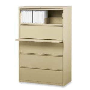Lorell 5-Drawer Lateral File, 36 by 18-5/8 by 67-11/16-Inch, Putty