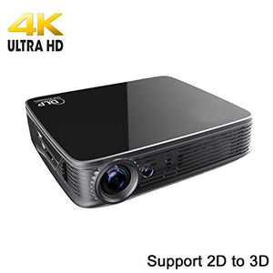 4K UHD Projector,Deeirao Android5.1OS Mini DLP Home Theater Projector Blueray 3D Support 2160P 1080P Full HD USB HDMI VGA for PS4,Xbox360,Fire TV,KODI, Black