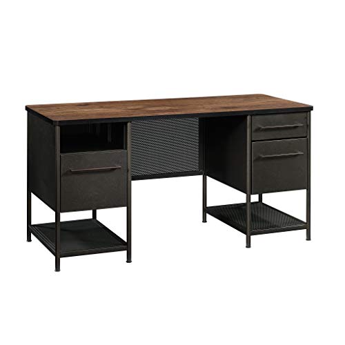 Sauder 420701 Boulevard Cafe Executive Desk, Black & Vintage Oak Finish