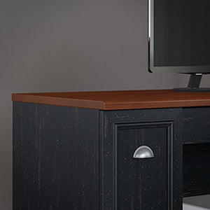 Bush Furniture Fairview L Shaped Desk with Hutch and Lateral File Cabinet in Antique Black