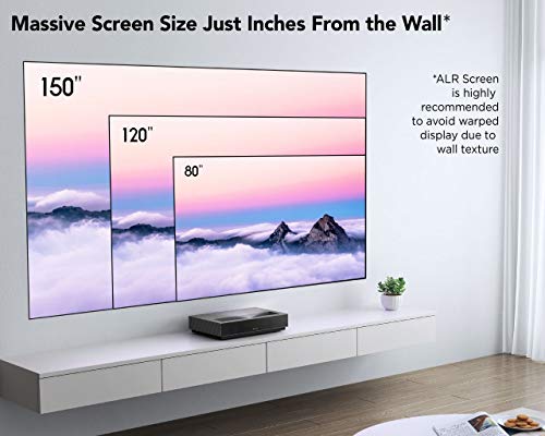 WeMax Nova Short Throw Laser Projector – 4K Resolution UHD HDR10 Display – Smart Laser Projector for Movies, Video, Gaming, High FPS Rate – Voice Command Remote – 5K+ Apps Wireless Connectivity