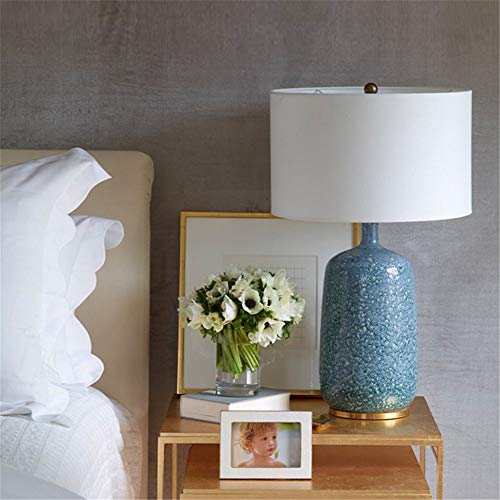 Desk Lamp with Fabric Shade Metal Base E27 for Bedroom Living Room Bookcase Cafe Hotel(Bulb is Not Included)