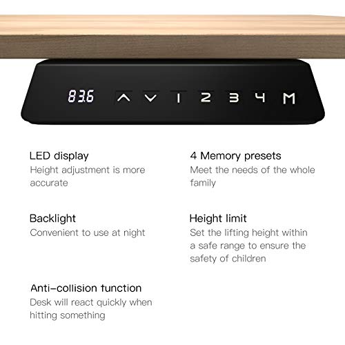 Electric Stand up Desk Frame - Aludest Dual Motor Height Adjustable Sit Stand Standing Desk Cable Management Rack Base Workstation…