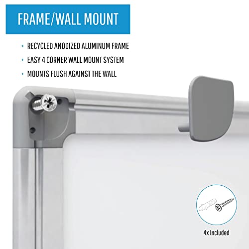 MasterVision Whiteboard Magnetic Earth Dry Erase Board, 48" x 96" with Aluminum Frame