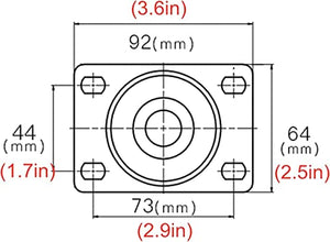 ROLTIN Office Castors Swivel Caster Wheels Heavy Duty Industrial Plate Castors - Iron Core Polyurethane PU Casters