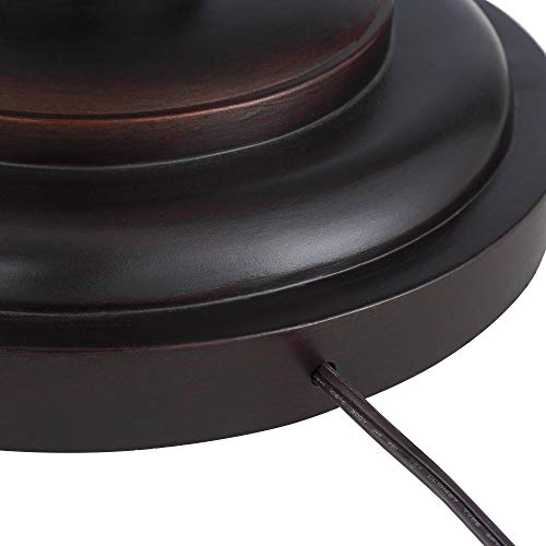 Barnes and Ivy Rustic Industrial Farmhouse Floor Lamp with Night Light - 63" Tall Bronze Drum Shade