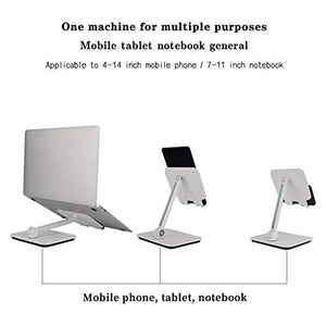 Laptop Stand for Desk, Mobile Phone Stand, Adjustable Multi-Angle Notebook Riser, Foldable Portable Ergonomic Computer Desktop Laptop Holder for Desk, Home Office Furniture Set (White)