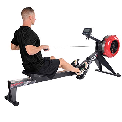 Stamina | X Stamina x Amrap Indoor Rowing Machine | Dynamic Air Resistance | Workout Monitor | Wireless Heart Rate Strap Included