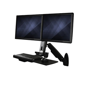 StarTech.com Sit Stand Dual Monitor Arm - for 2 x 24in Monitors - Height Adjustable - VESA Dual Monitor Stand - Sit Stand Workstation (WALLSTS2)