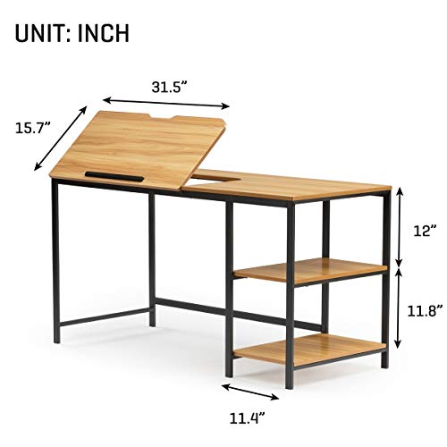 Unknown1 55 Inch Multi-Function Drafting Table Drawing with Adjustable Tiltable Stand Board Rectangle Wood Height