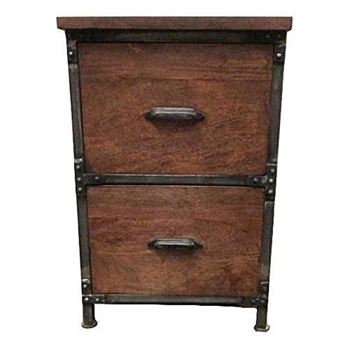 Y Decor Lafayette 2-drawer Wood & Metal File Cabinet in Medium Brown Finish