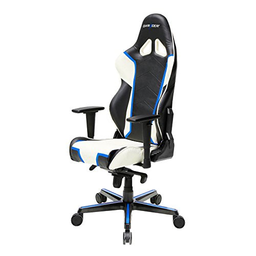 DXRacer Racing Series OH/RH110/NWB Racing Seat Office Chair Gaming Ergonomic Adjustable Computer Chair with - Includes Head and Lumbar Support Pillow (Black, White, Blue)