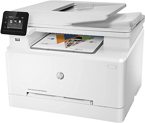 HP Color Laserjet Pro M283cdw-D Wireless All-in-One Laser Printer, White, Print Scan Copy Fax, Remote Mobile Print, 260-Sheet, 22ppm, 600x600DPI, Auto 2-Sided Printing, Durlyfish USB Printer Cable