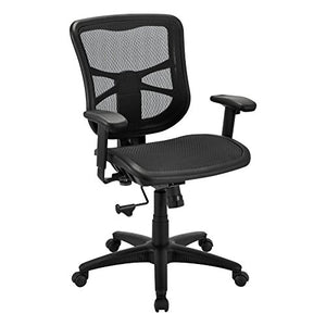Alera ALEEL42B18 Elusion Series Air Mesh Mid-Back Swivel/Tilt Chair, Black
