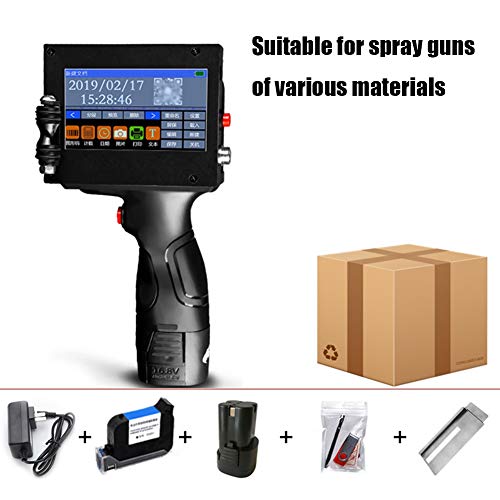 Portable Inkjet Code Printer HD - Label Printers Handheld Labelling Gun, Trademark Logo Barcode Graphic Date Coder Price Label Making Machine (Size : Machine)