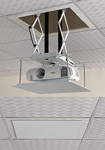 CGOLDENWALL Projector Lift Motorized Projector Mount Hanger Projector Ceiling Mount Adjustable Mounting Bracket Double Motors with Fixing Plate Max Load 44lb (Running Distance:100cm/39.37inches)
