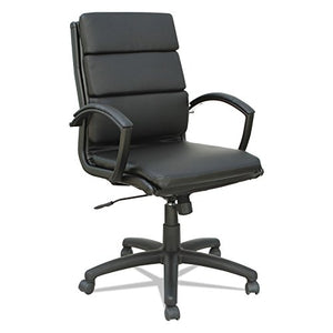 Alera ALENR42B19 Neratoli Mid-Back Slim Profile Chair, Black, Leather