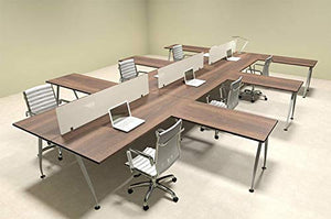 6 Person Acrylic Divider Office Workstation Desk Set, OF-CON-AP54
